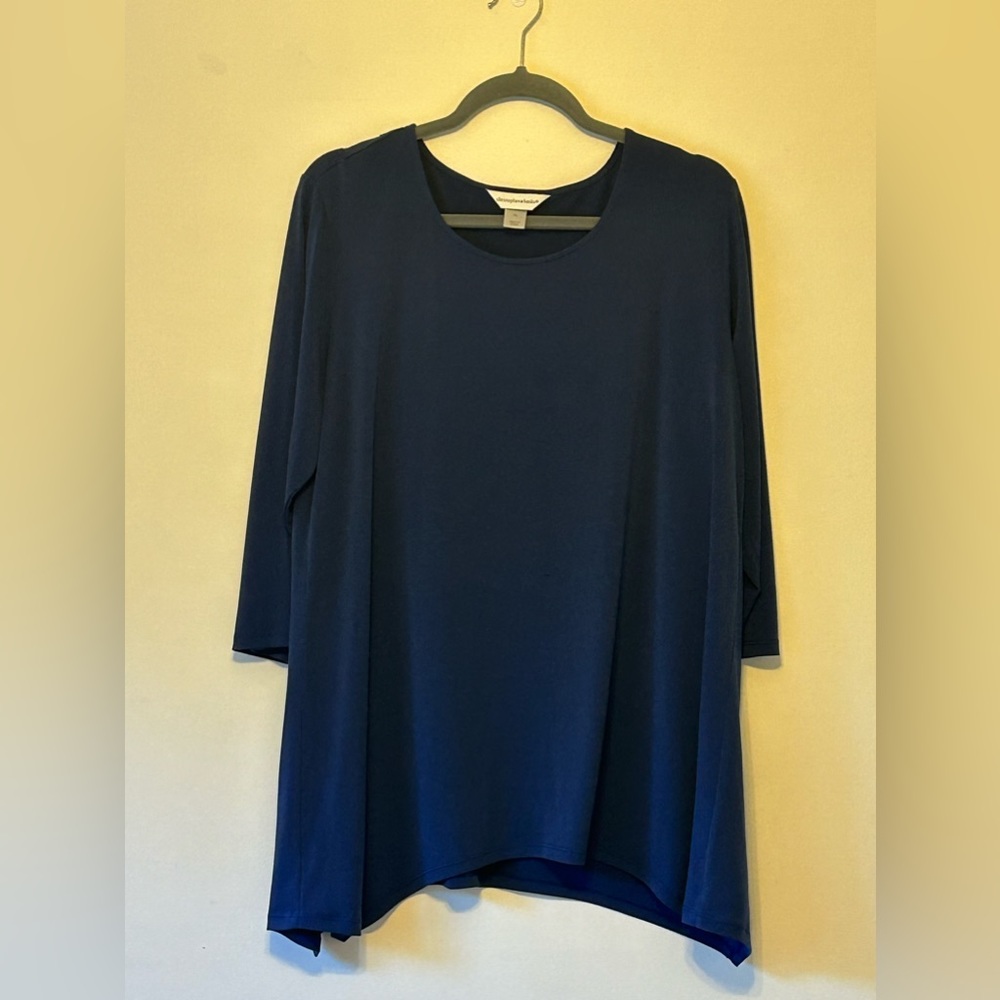 Blue Asymmetrical Shark Bite top XL